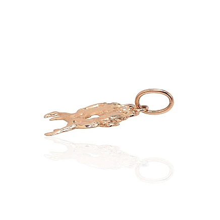 Zodiac signes, Gemini - Gold pendant, 0.81 g, Red Gold 585 fineness, Gemini