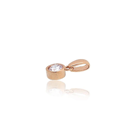Women,  - Gold pendant, 0.39 g, Red Gold 585 fineness, Zirkons