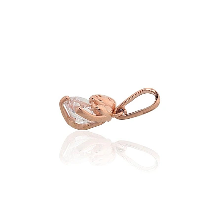Женские, Кот - Золотой кулон, 0.49 g, Красное Золото 585 проба, Цирконы