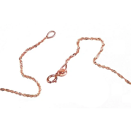 Chains,  - Gold chain Singapore 1 mm , diamond cut, 40, 0.76 g, Red Gold 585 fineness