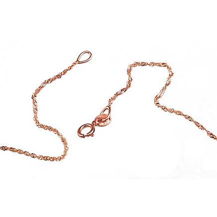 Chains,  - Gold chain Singapore 1 mm , diamond cut, 55, 1.01 g, Red Gold 585 fineness