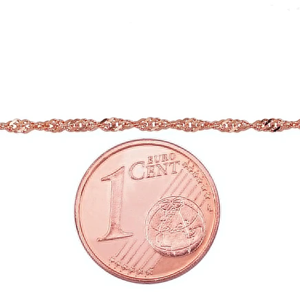 Chains,  - Gold chain Singapore 1.5 mm , diamond cut, 45, 1.79 g, Red Gold 585 fineness