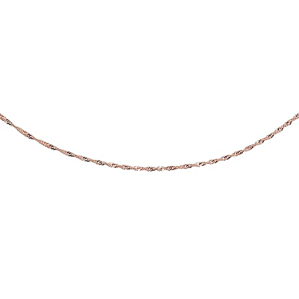 Ķēdītes,  - Zelta ķēdīte Singapūra 1.5 mm , dimantu apstrādājums, 50, 1.98 g, Sarkanais Zelts 585 prove