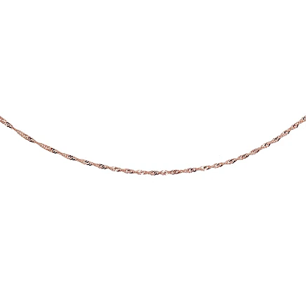 Ķēdītes,  - Zelta ķēdīte Singapūra 1.5 mm , dimantu apstrādājums, 55, 2.14 g, Sarkanais Zelts 585 prove