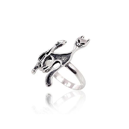 Женские,  - Серебряное кольцо, 17, 4.1 g, Серебро 925 проба, оксид (покрытие)