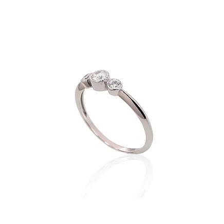Women,  - Silver ring, 17, 1.4 g, Silver 925 fineness, Rhodium (Plating), Zirkons