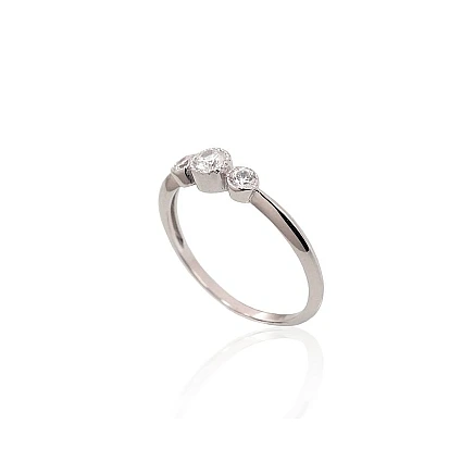 Women,  - Silver ring, 18, 1.4 g, Silver 925 fineness, Rhodium (Plating), Zirkons