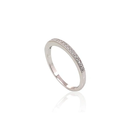 Women,  - Silver ring, 17.5, 1.7 g, Silver 925 fineness, Rhodium (Plating), Zirkons