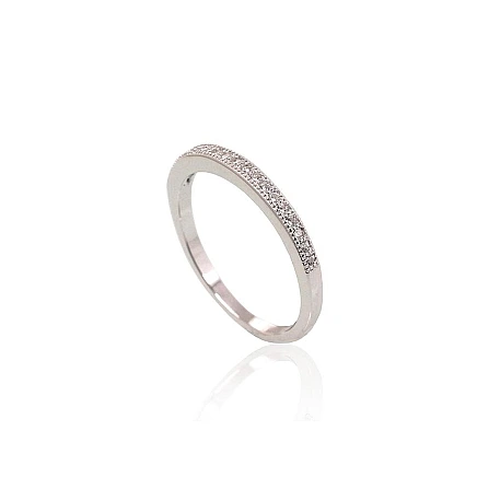 Women,  - Silver ring, 17.5, 1.8 g, Silver 925 fineness, Rhodium (Plating), Zirkons