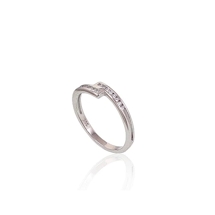 Women,  - Silver ring, 17, 1.3 g, Silver 925 fineness, Rhodium (Plating), Zirkons