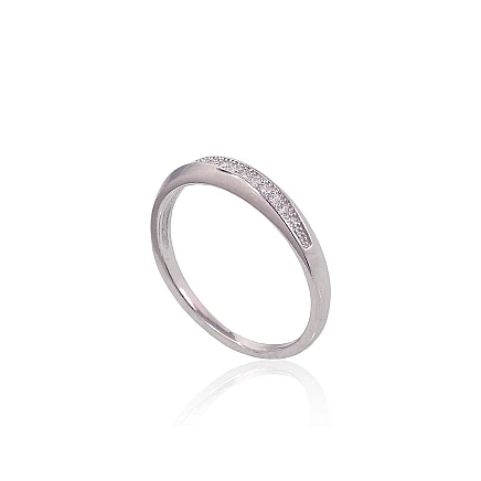 Женские,  - Серебряное кольцо, 15.5, 1.6 g, Серебро 925 проба, родий (покрытие), Цирконы