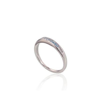 Женские,  - Серебряное кольцо, 15.5, 1.6 g, Серебро 925 проба, родий (покрытие), Цирконы