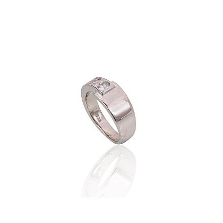 Женские,  - Серебряное кольцо, 16, 5.8 g, Серебро 925 проба, родий (покрытие), Цирконы