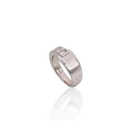 Women,  - Silver ring, 18, 6 g, Silver 925 fineness, Rhodium (Plating), Zirkons