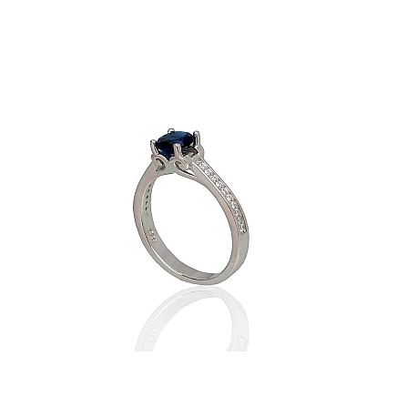 Women,  - Silver ring, 17, 2.8 g, Silver 925 fineness, Rhodium (Plating), Zirkons