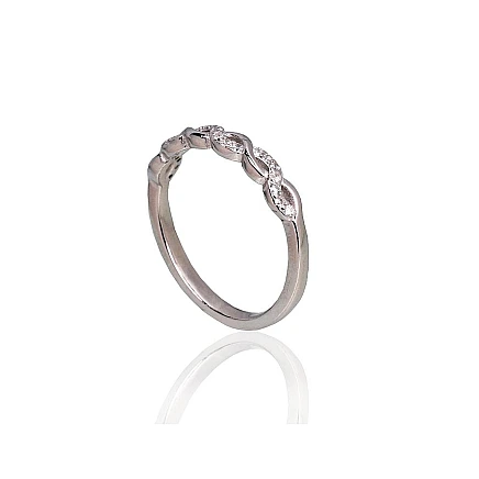 Женские,  - Серебряное кольцо, 15.5, 1.6 g, Серебро 925 проба, родий (покрытие), Цирконы