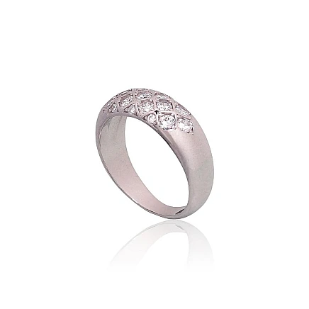 Women,  - Silver ring, 17, 4 g, Silver 925 fineness, Rhodium (Plating), Zirkons