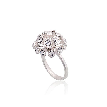 Женские,  - Серебряное кольцо, 18, 4.8 g, Серебро 925 проба, Кристаллы