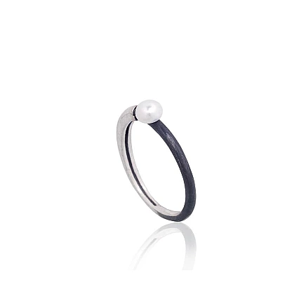 Women,  - Silver ring, 16.5, 1.9 g, Silver 925 fineness, oxide (Plating), Fresh-water Pearl