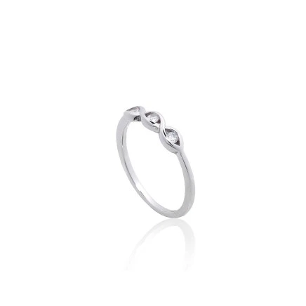 Women,  - Silver ring, 18, 1.5 g, Silver 925 fineness, Rhodium (Plating), Zirkons