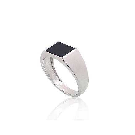 For man,  - Silver ring, 22, 5.2 g, Silver 925 fineness, Rhodium (Plating), Onix