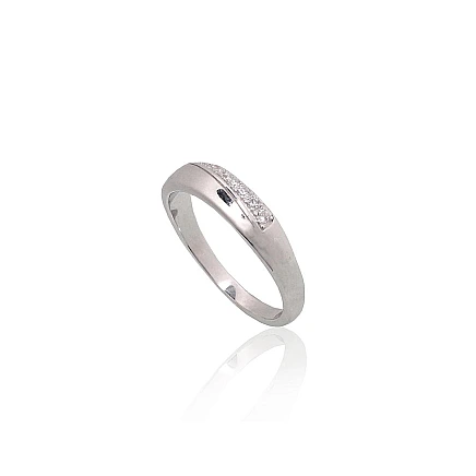 Women,  - Silver ring, 18, 2.6 g, Silver 925 fineness, Rhodium (Plating), Zirkons