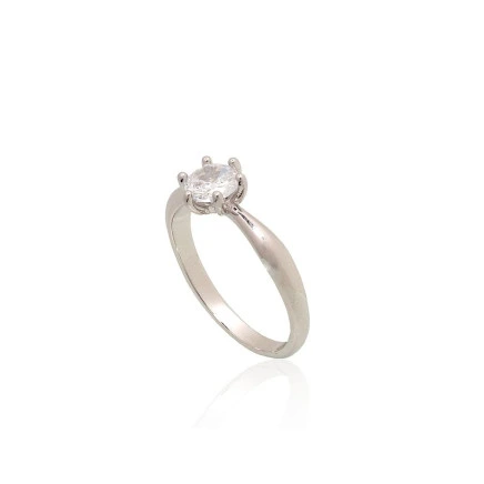 Women,  - Silver ring, Silver 925 fineness, Rhodium (Plating), Zirkons