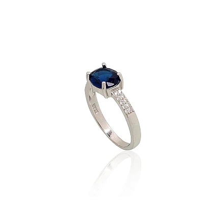 Women,  - Silver ring, 17, 2.3 g, Silver 925 fineness, Rhodium (Plating), Zirkons