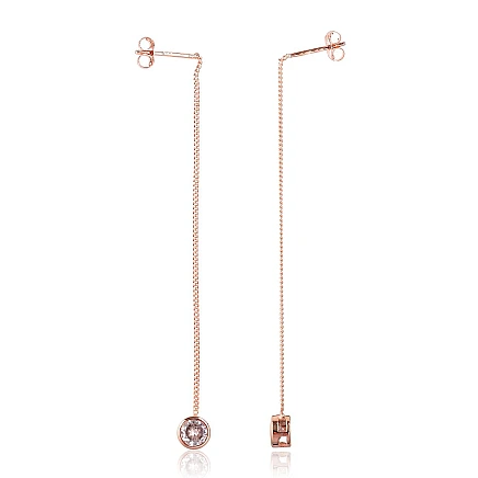 clips and other ear-rings,  - Silver earrings, 1.7 g, Silver 925 fineness, red gold (Plating), Zirkons