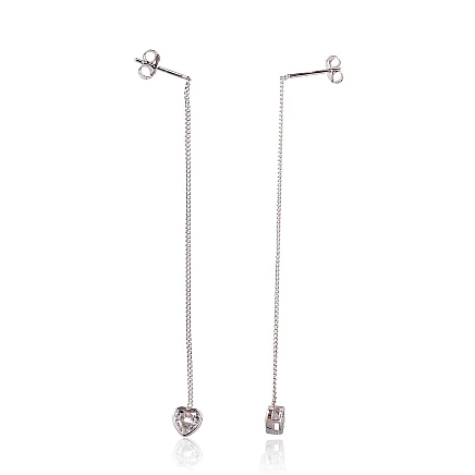 clips and other ear-rings,  - Silver earrings, 1.6 g, Silver 925 fineness, Rhodium (Plating), Zirkons