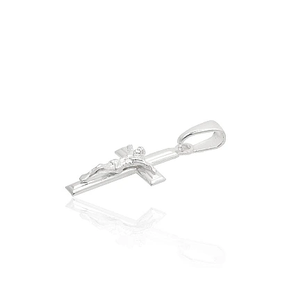 Крестики и иконки, Распятие - Серебряный кулон, 1.6 g, Серебро 925 проба