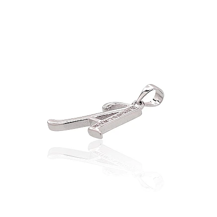 Letters, Letter A - Silver pendant, 1.7 g, Silver 925 fineness, Rhodium (Plating), Zirkons