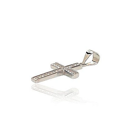 Krustiņi un ikonas, Krustiņš - Sudraba kulons, 1.5 g, Sudrabs 925 prove, rodijs (pārklājums), Cirkoni