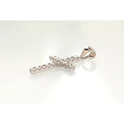 Krustiņi un ikonas, Krustiņš - Sudraba kulons, 1.4 g, Sudrabs 925 prove, rodijs (pārklājums), Cirkoni