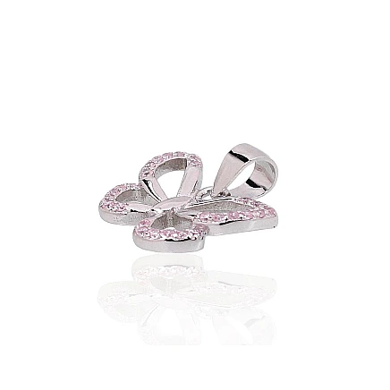 Women, Butterfly - Silver pendant, 1.5 g, Silver 925 fineness, Rhodium (Plating), Zirkons