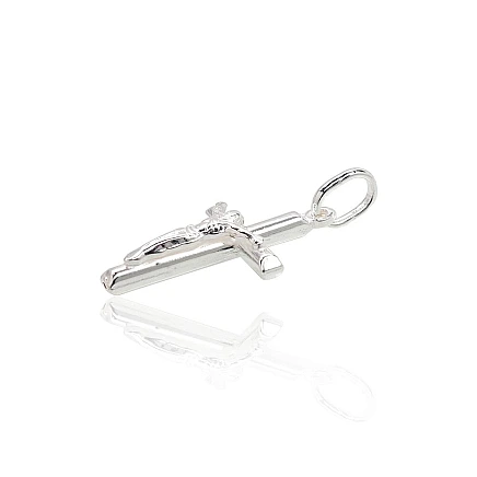 Крестики и иконки, Крест с распятием - Серебряный кулон, 1.6 g, Серебро 925 проба