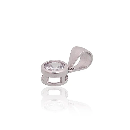Women,  - Silver pendant, 0.7 g, Silver 925 fineness, Rhodium (Plating), Zirkons