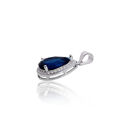 Женские,  - Серебряный кулон, 1.7 g, Серебро 925 проба, родий (покрытие), Цирконы