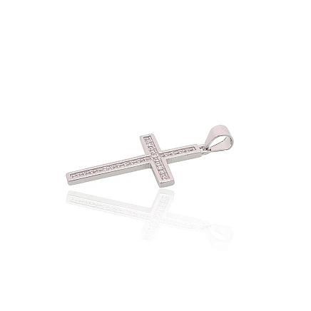 Krustiņi un ikonas, Krustiņš - Sudraba kulons, 1.5 g, Sudrabs 925 prove, rodijs (pārklājums), Cirkoni