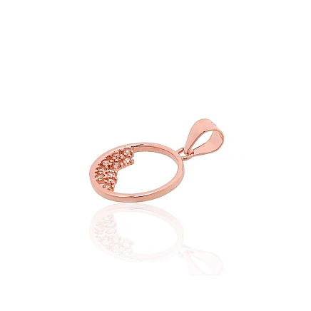 Gold plated,  - Silver pendant, 0.9 g, Silver 925 fineness, red gold (Plating), Zirkons