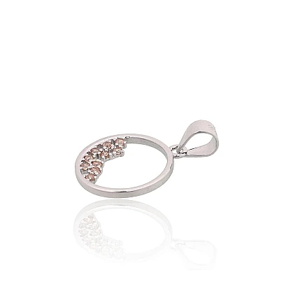 Женские,  - Серебряный кулон, 0.8 g, Серебро 925 проба, родий (покрытие), Цирконы