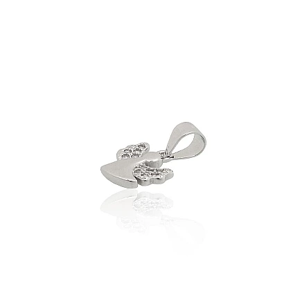 Women, Angel - Silver pendant, 0.7 g, Silver 925 fineness, Rhodium (Plating), Zirkons
