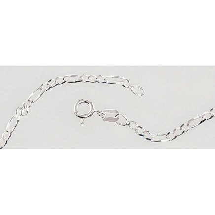 Chains,  - Silver chain Figaro 2,2 mm , diamond cut, 55, 6.1 g, Silver 925 fineness