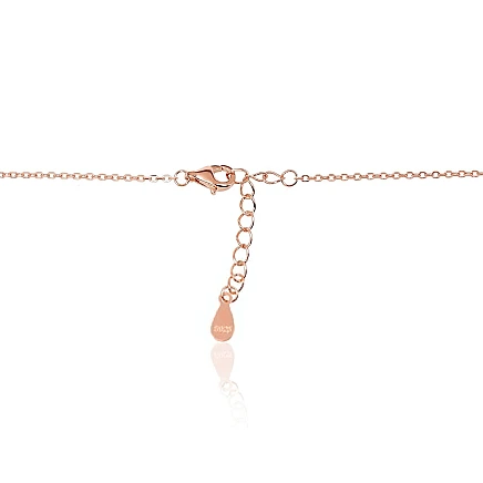 Gold plated,  - Silver necklace, 42, 1.9 g, Silver 925 fineness, red gold (Plating), Zirkons, Variable length