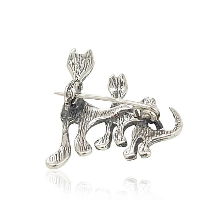 Броши,  - Серебряная брошь, 3.2 g, Серебро 925 проба, оксид (покрытие)