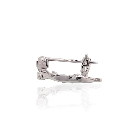 Brooch,  - Silver brooch, 2 g, Silver 925 fineness, Rhodium (Plating), Zirkons