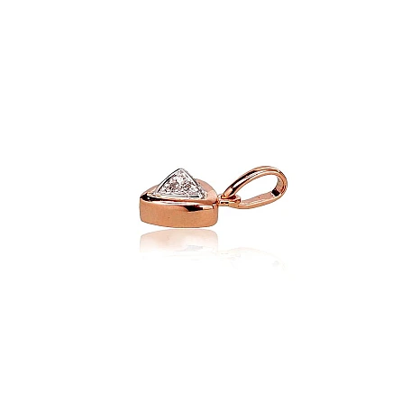 With precious stones,  - Gold pendant, White/Red Gold 585 fineness, Diamonds